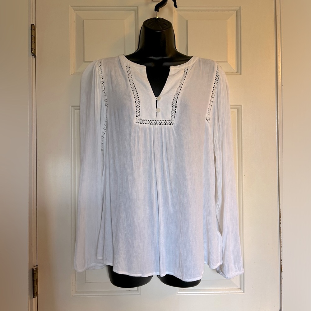GAP White Long Sleeve Blouse
